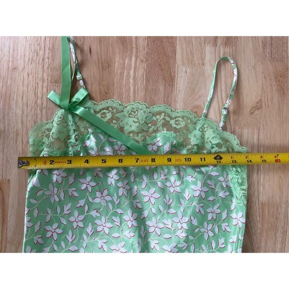 Victoria's Secret Women's Size XS Angel Slip Dress Green Pink Floral Satin - Picture 7 of 9